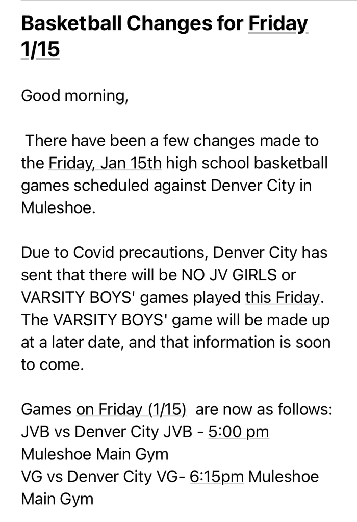Basketball Game Change